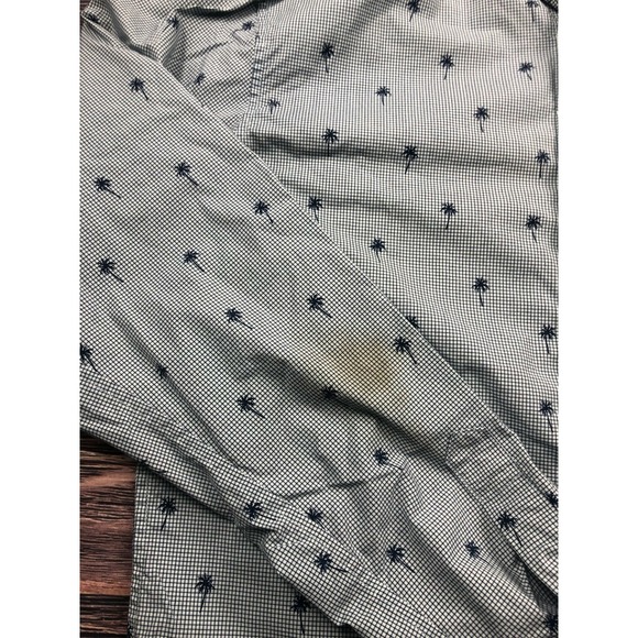 Banana Republic Mens Small Slim Flex Fit Stretch Button Down Shirt Palm Trees - Picture 6 of 6